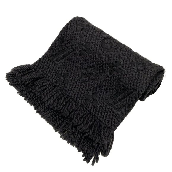 LOUIS VUITTON Eschar Progo Mania Anthracite - Scarf 94 Wool 402-080225 - Picture 1 of 5